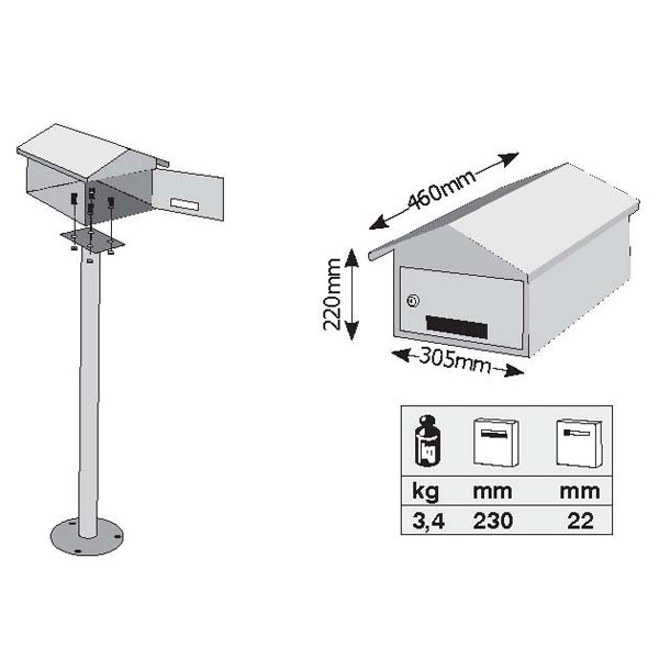 Mailbox Biometal 170 Kopenxagi