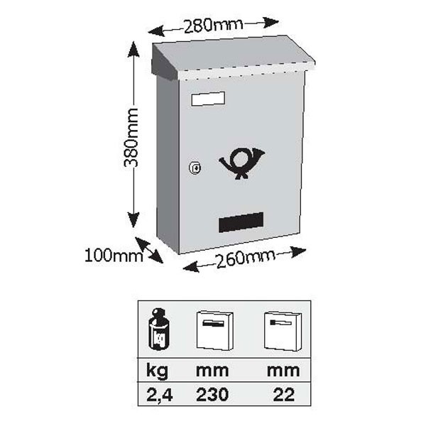 Mailbox Biometal Inox 3001 Berlin