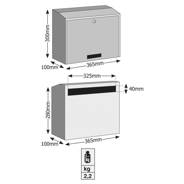 Γραμματοκιβώτιο Βιομεταλ INOX 806 Bolonia